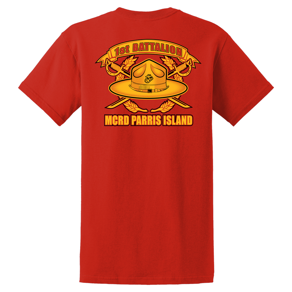 1st Battalion MCRD Parris Island USMC Mens Tee-Red