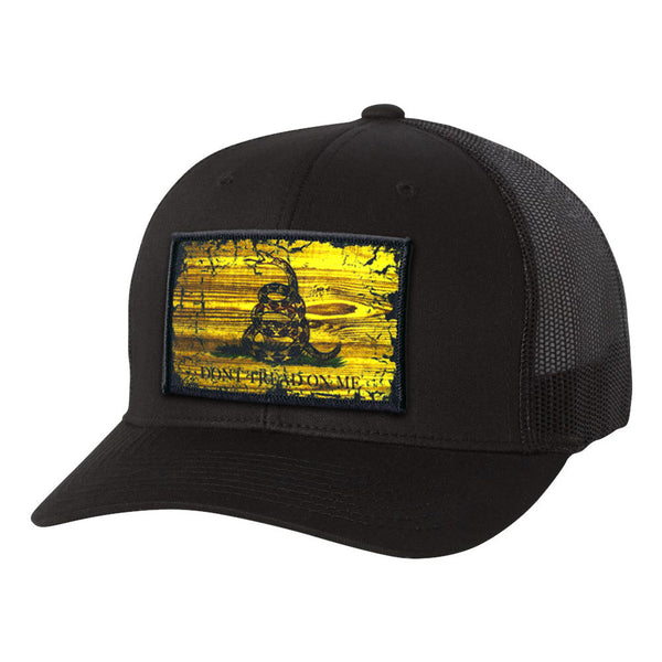 Don't Tread on Me Wood Flag Patch Hat