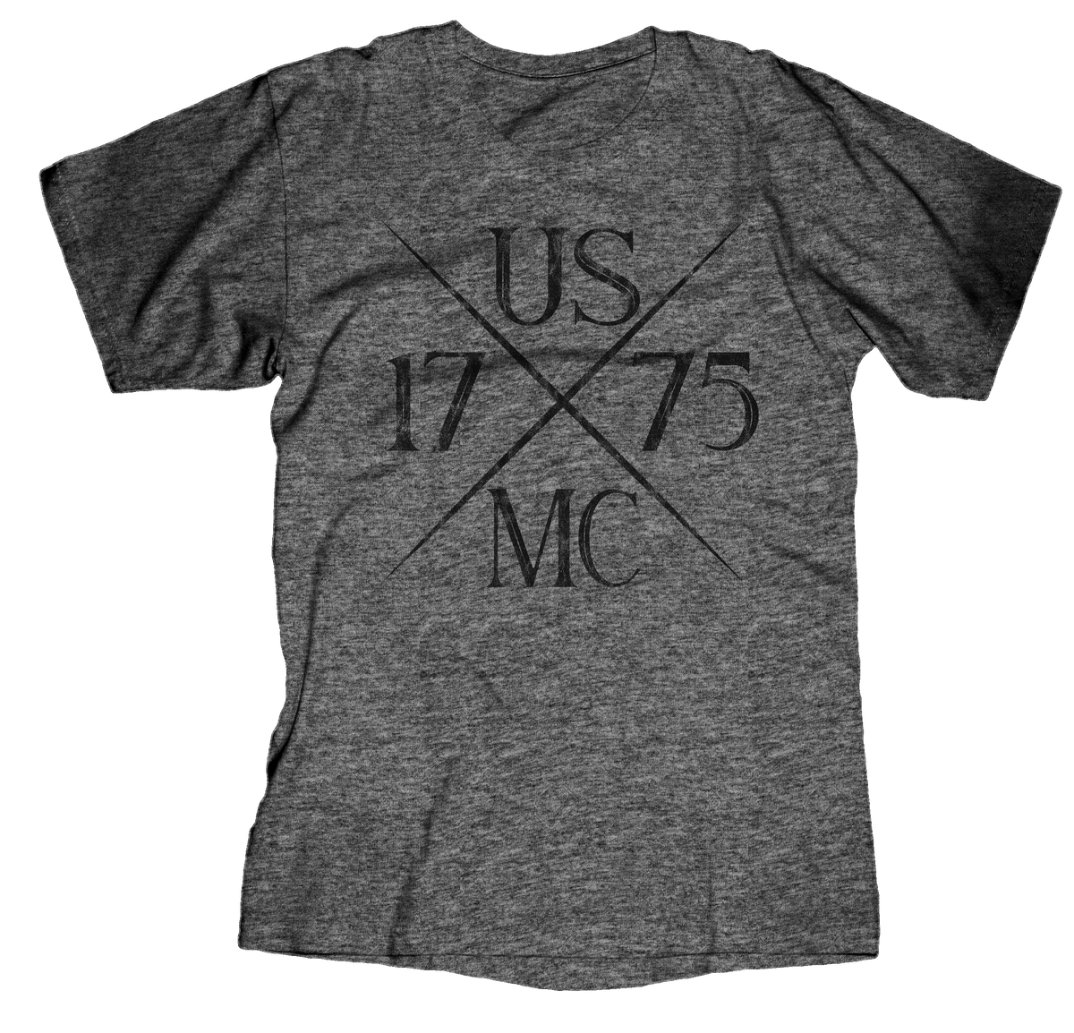 1775x Usmc Mens Tee Graphite Heather Frontline Military Apparel