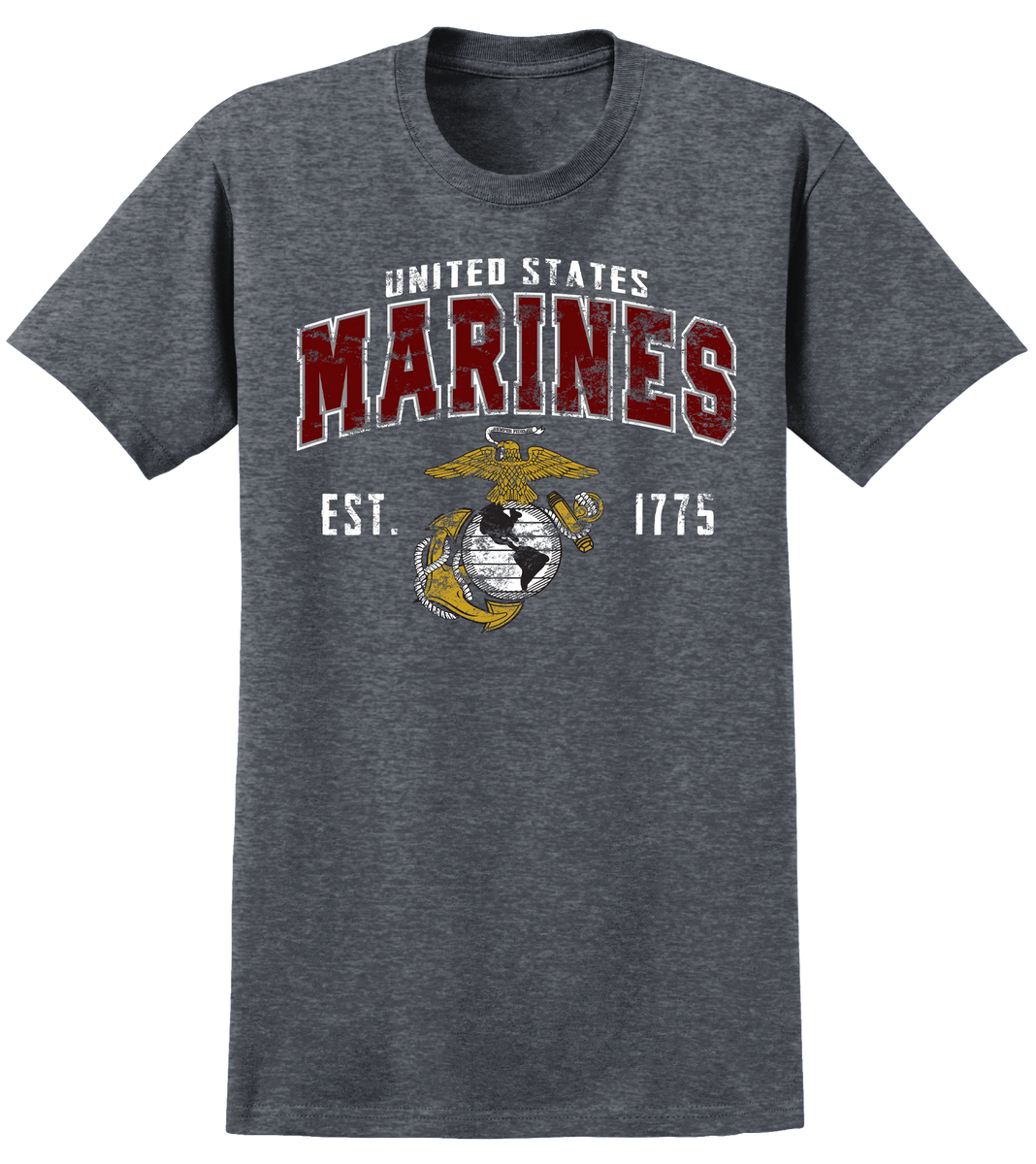 RED ARCH Mens USMC Tee Frontline Military Apparel