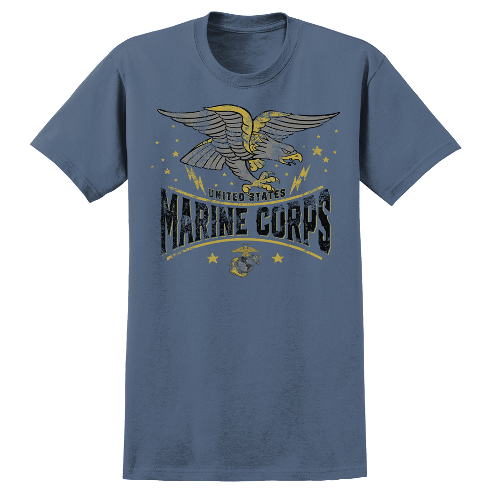 VINTAGE TATT Mens USMC Tee Frontline Military Apparel