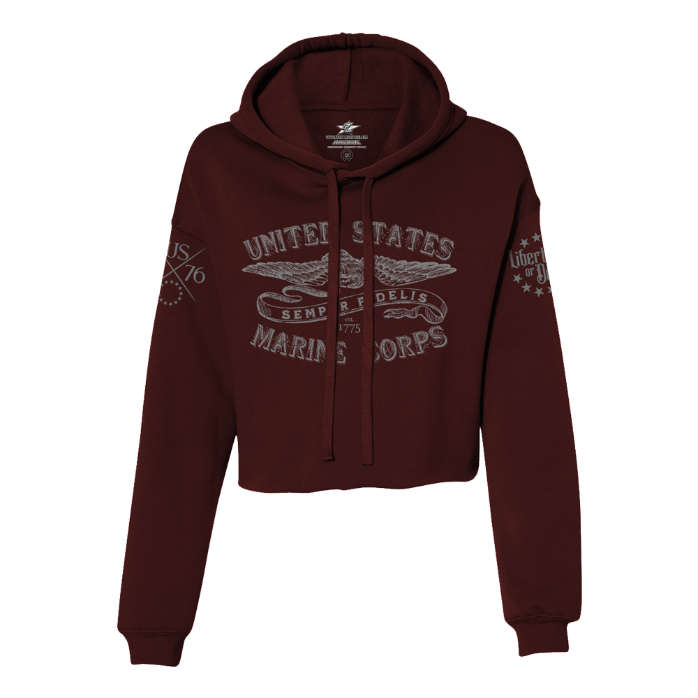 Showboat Ladies USMC Crop Hoodie V2