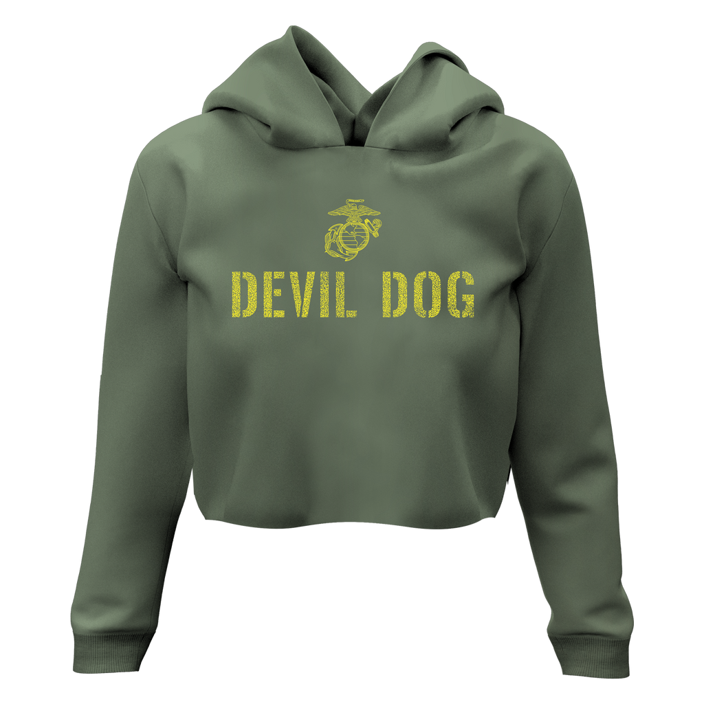 Devil Dog Ladies USMC Crop Hoodie