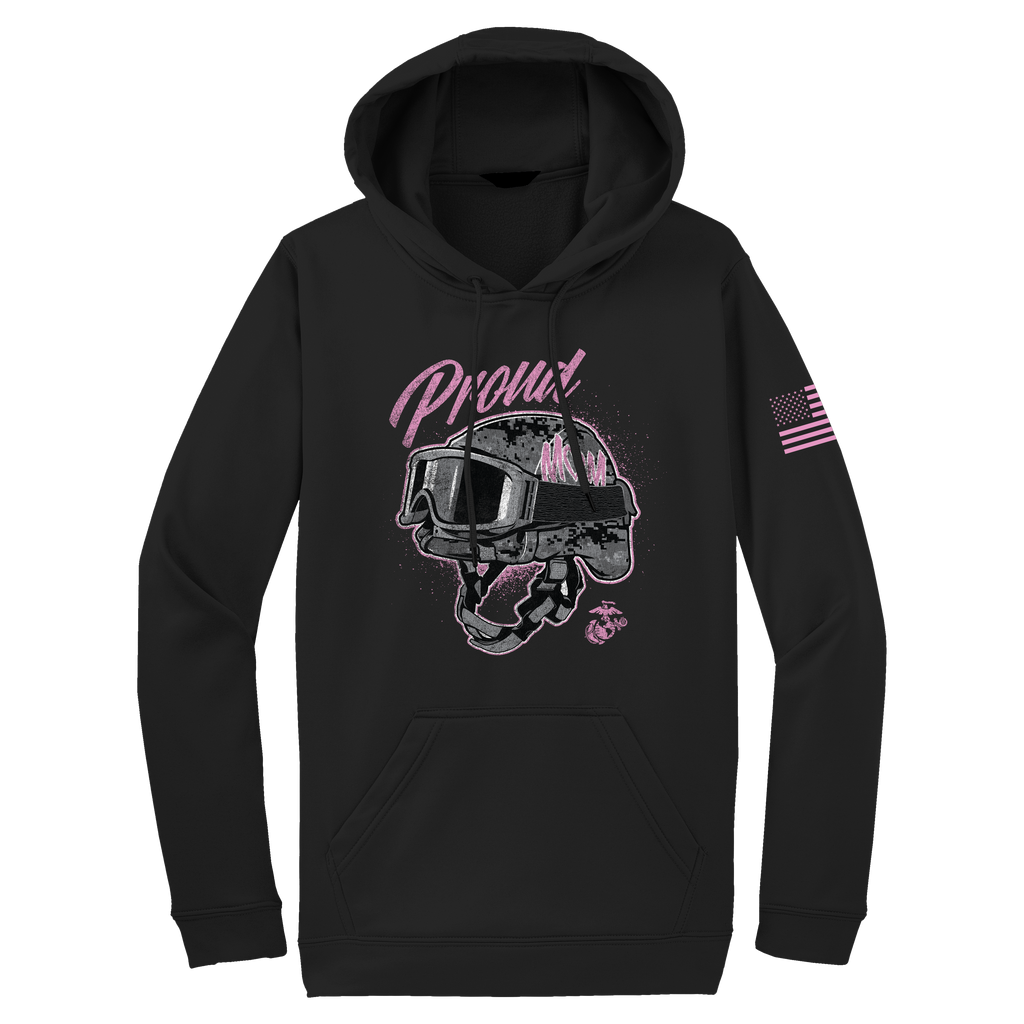 HELMET PROUD MOM USMC PULLOVER HOODIE