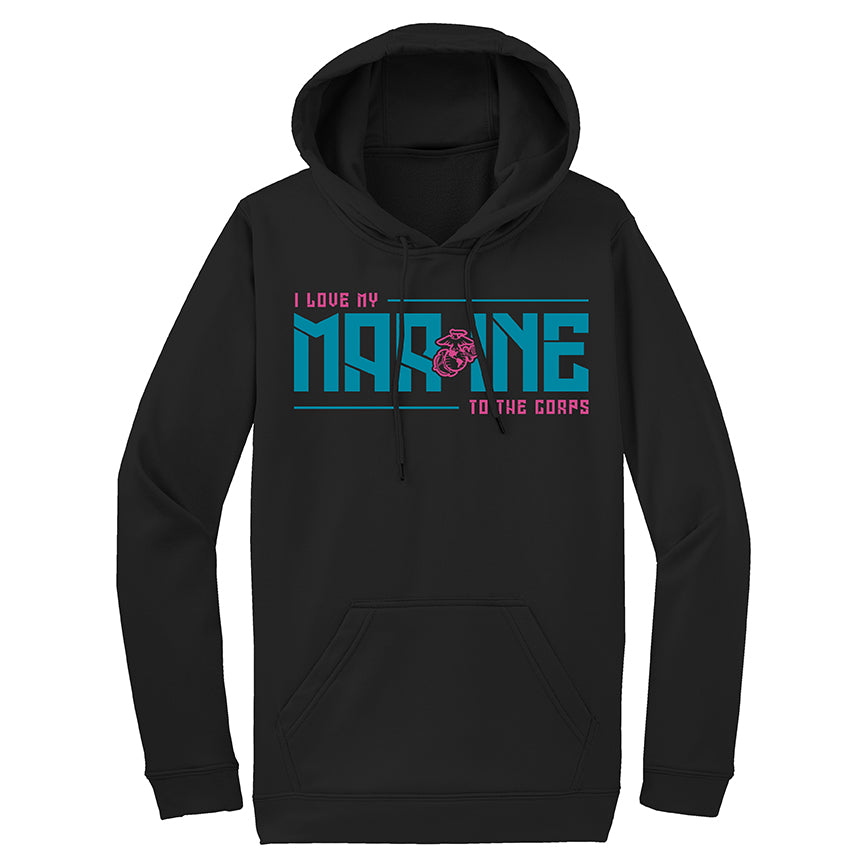 LUV TO THE CORPS BLOK USMC PULLOVER HOODIE