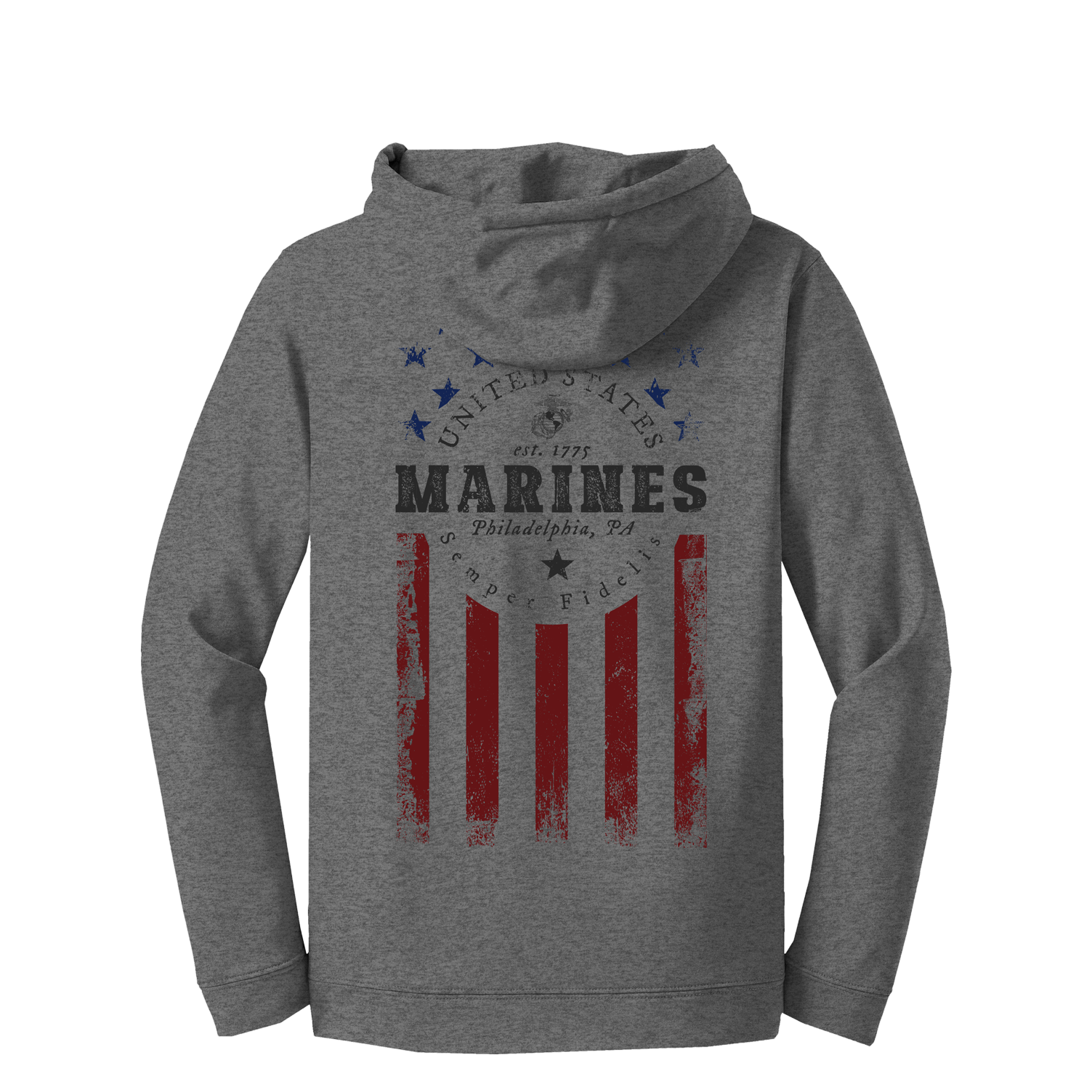Philly Flag Adult USMC Hoodie Frontline Military Apparel