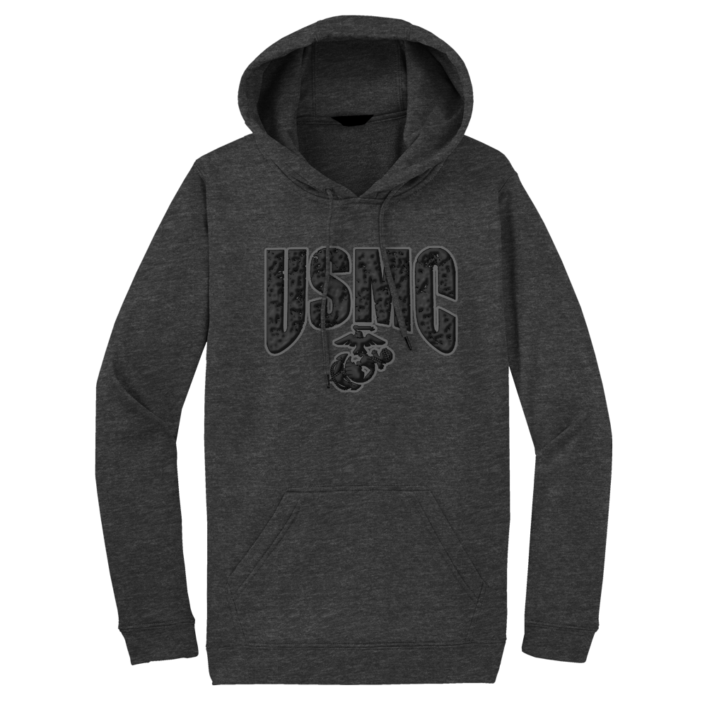 USMC Puff Adult USMC Hoodie-Dark Heather