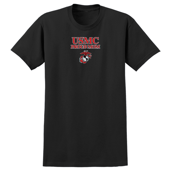 We Bust Ours Proud Mom Ladies USMC T-Shirt-Black