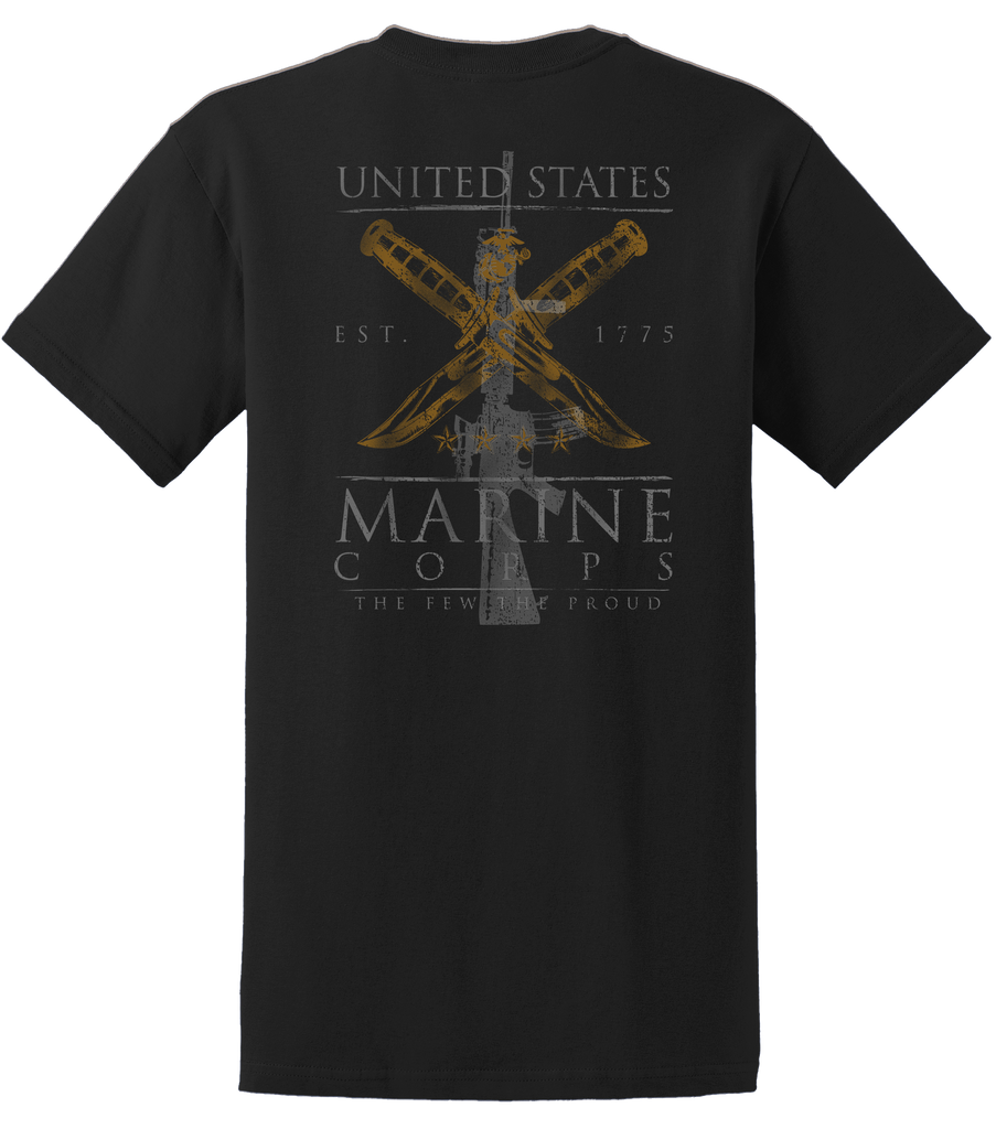 Proud USMC Mens Tee-Black