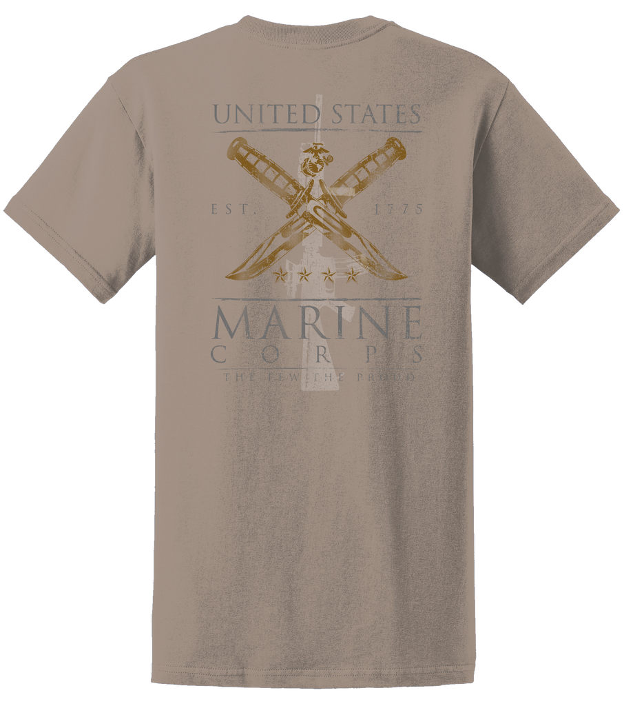 Proud USMC Mens Tee-Sand