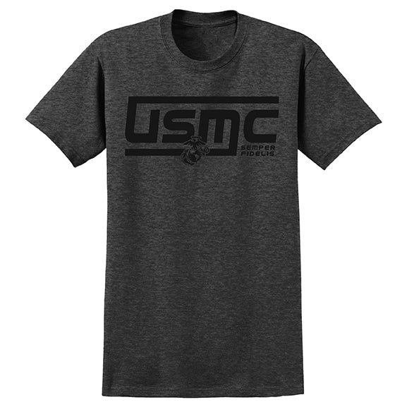 HORIZONTAL ADULT USMC T-SHIRT WITH PUFF INK