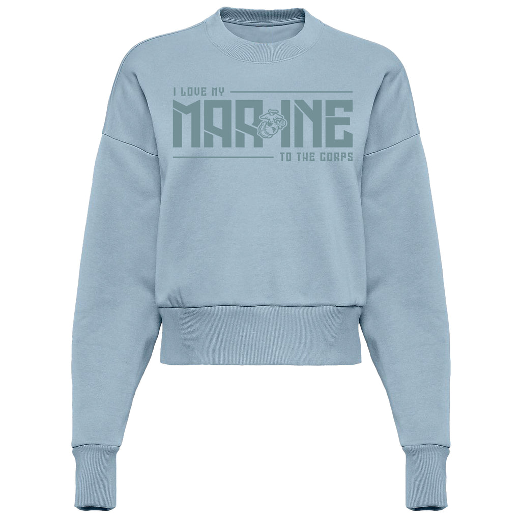 LUV TO THE CORPS BLOK LADIES USMC CREW SWEATSHIRT