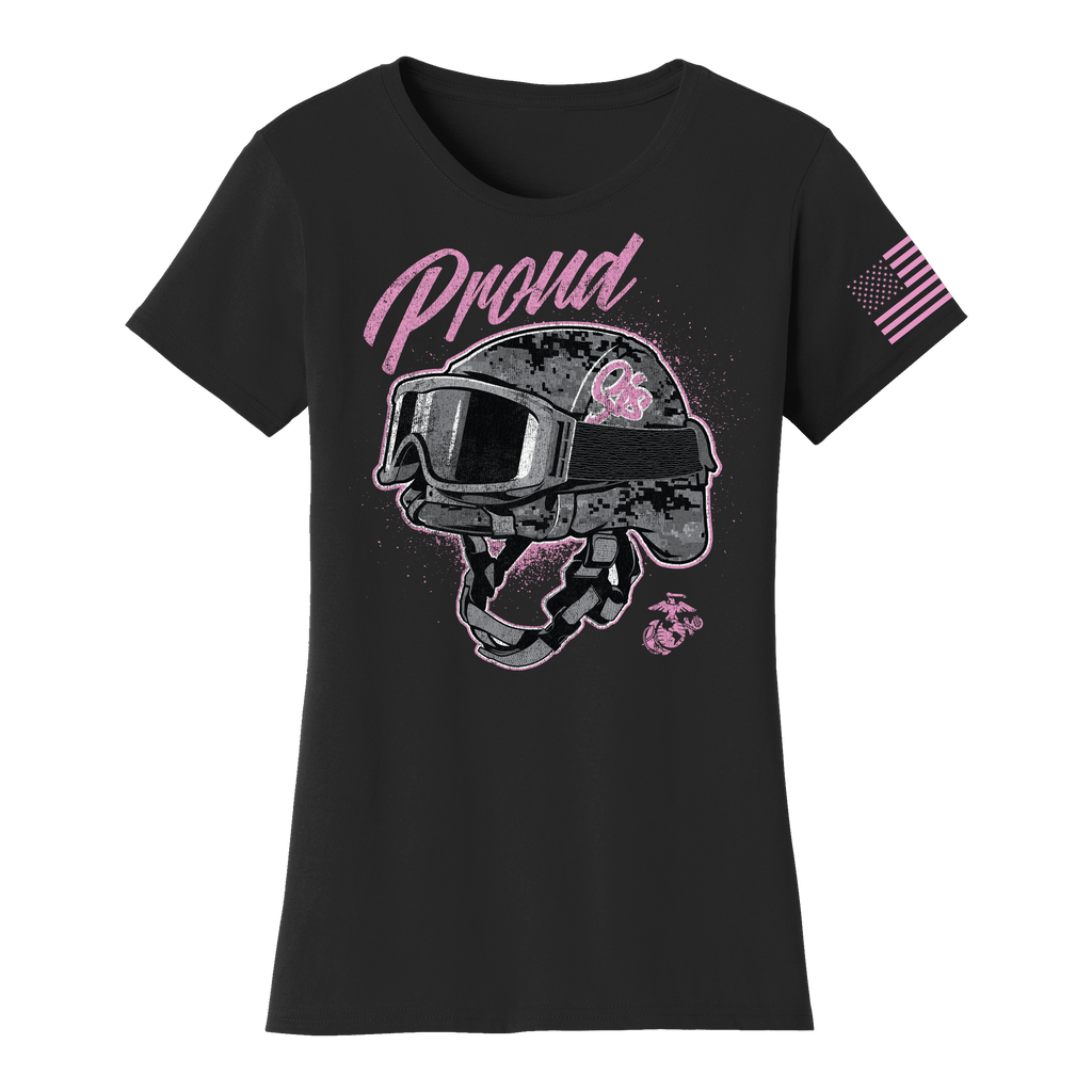HELMET PROUD SISTER LADIES USMC T-SHIRT