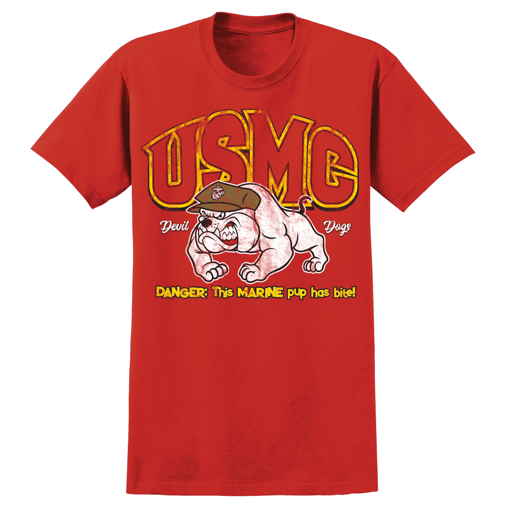 Pup Has Bite Youth USMC T-shirt