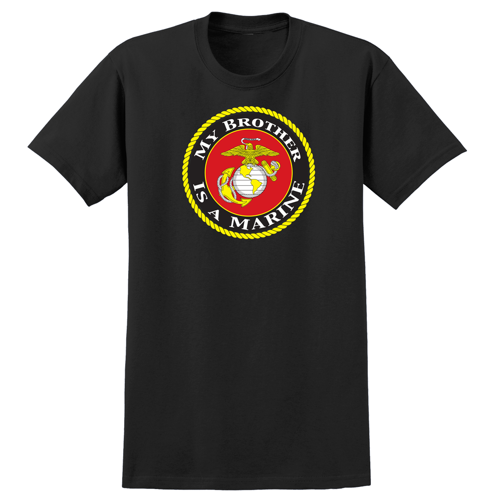USMC Seal My Brother Is a Marine Youth Tee-Black
