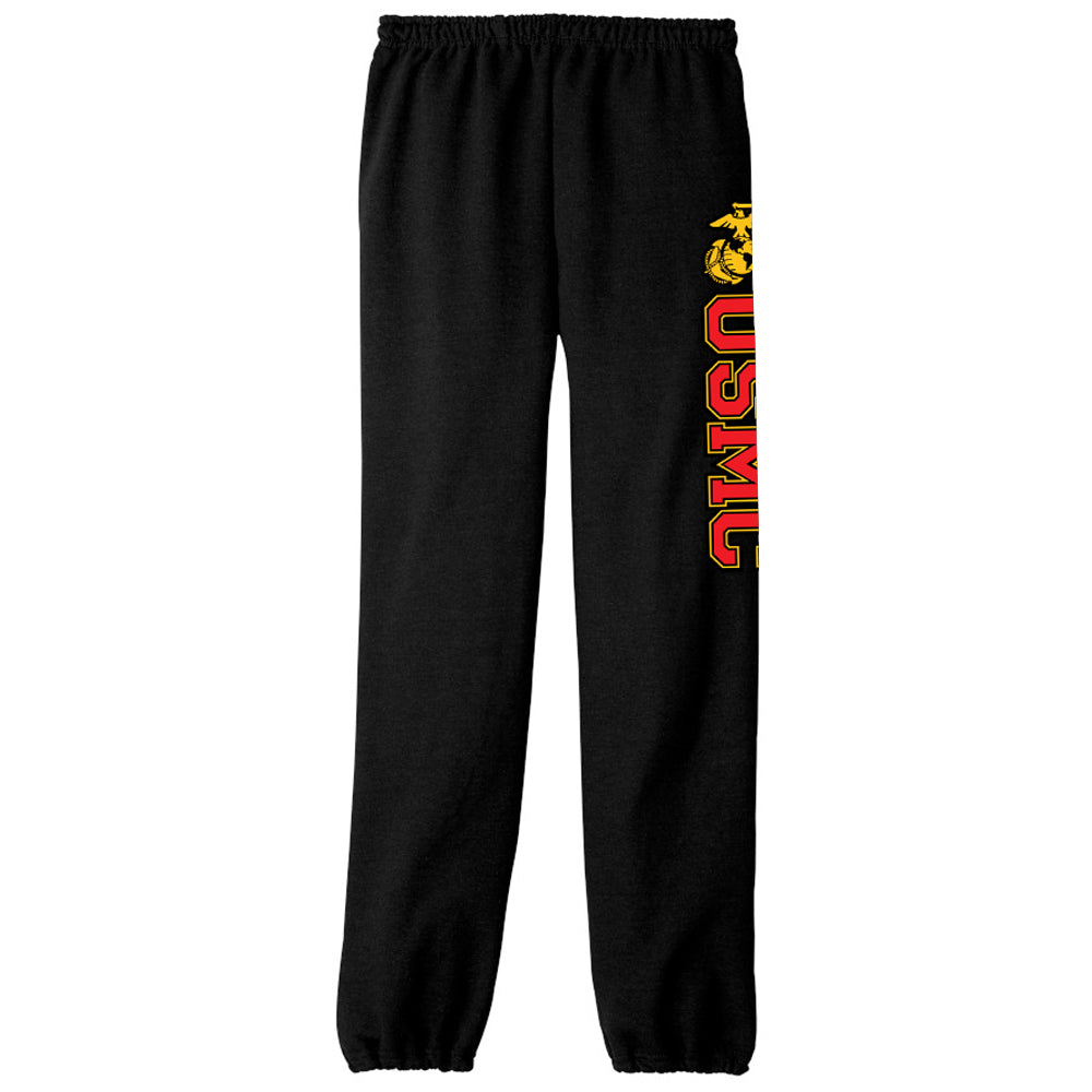 Vertical USMC Adult Sweatpants-Black