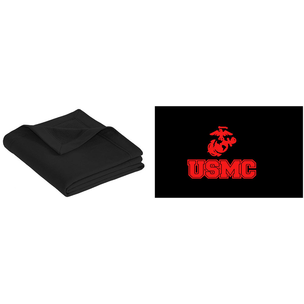 USMC Fleece Stadium Blanket Frontline Military Apparel
