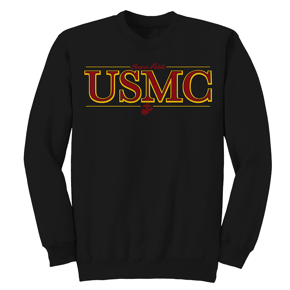 Flash USMC Adult Sweatshirt-Black