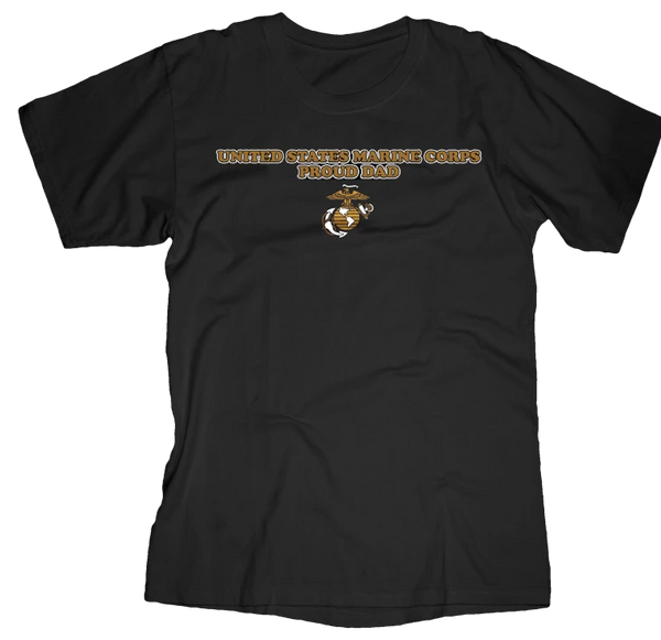 We Bust Ours Proud Dad USMC Mens Tee-Black