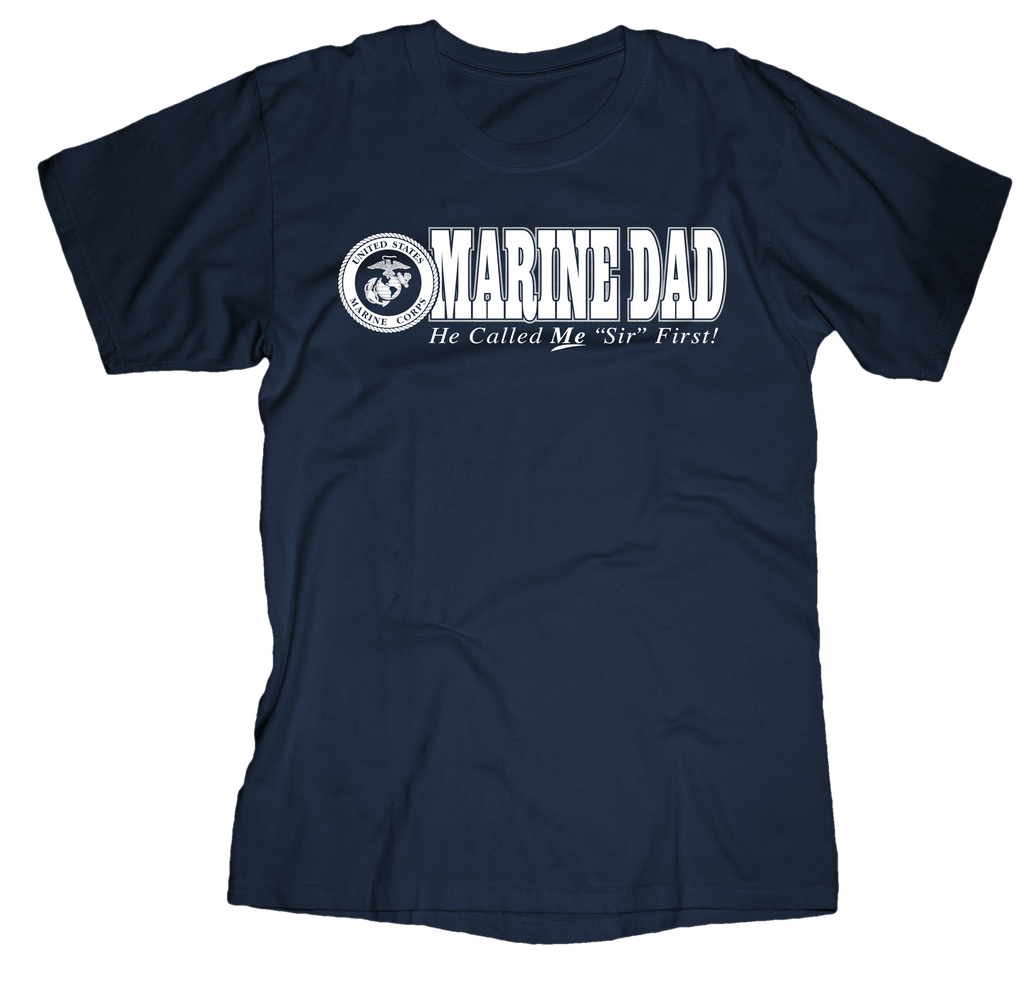 Call Me Sir! Marine Dad USMC Mens Tee-Navy