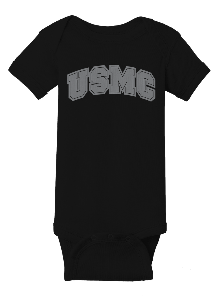 Creepers USMC Infant Short Sleeve Bodysuit-Black