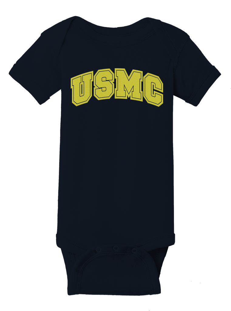 Creepers USMC Infant Short Sleeve Bodysuit-Navy