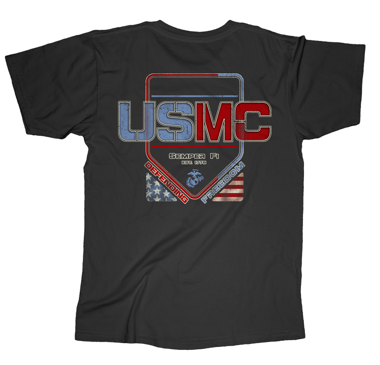 Freedom USMC Mens Tee-Black
