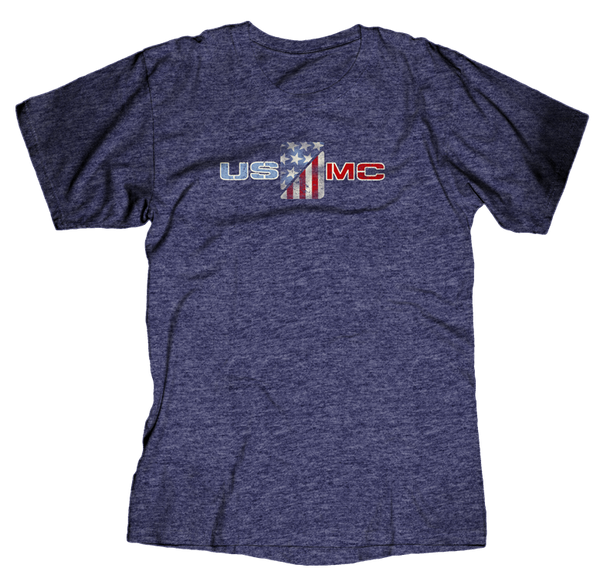 Freedom Adult USMC T-Shirt-Heather Navy