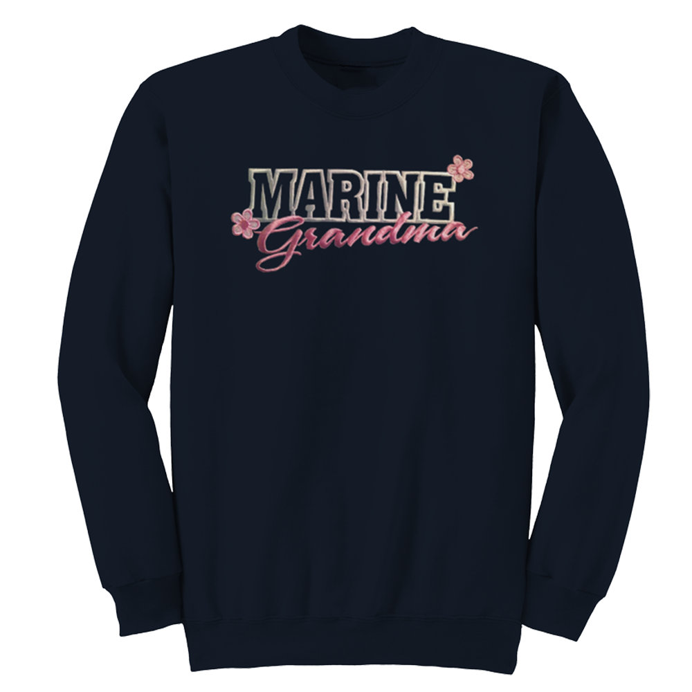Marine Grandma Embroidered USMC Adult Sweatshirt-Navy