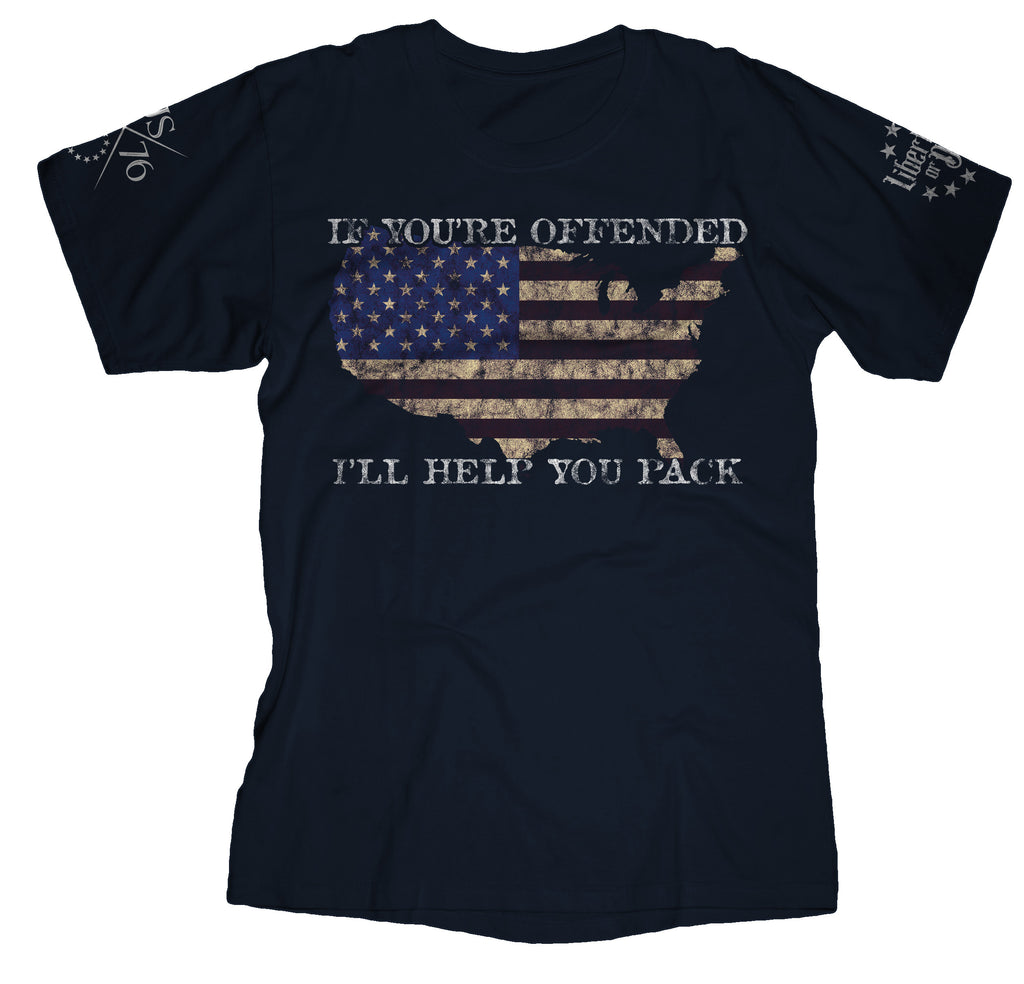 Offended-I'll Help You Pack Adult Tee-Navy