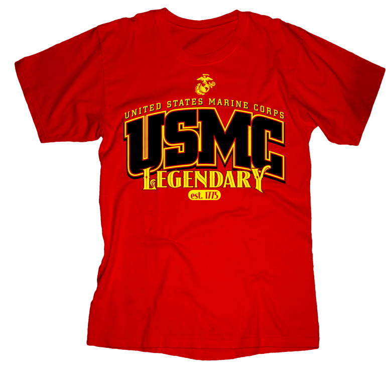 Legendary USMC Mens Tee-Red