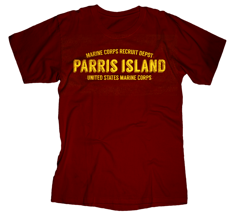 MCRD Parris Island USMC Mens Tee-Maroon