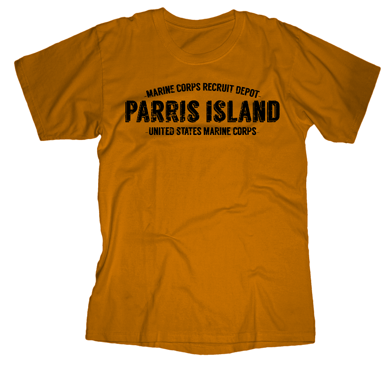 MCRD Parris Island Adult USMC T-Shirt-Gold