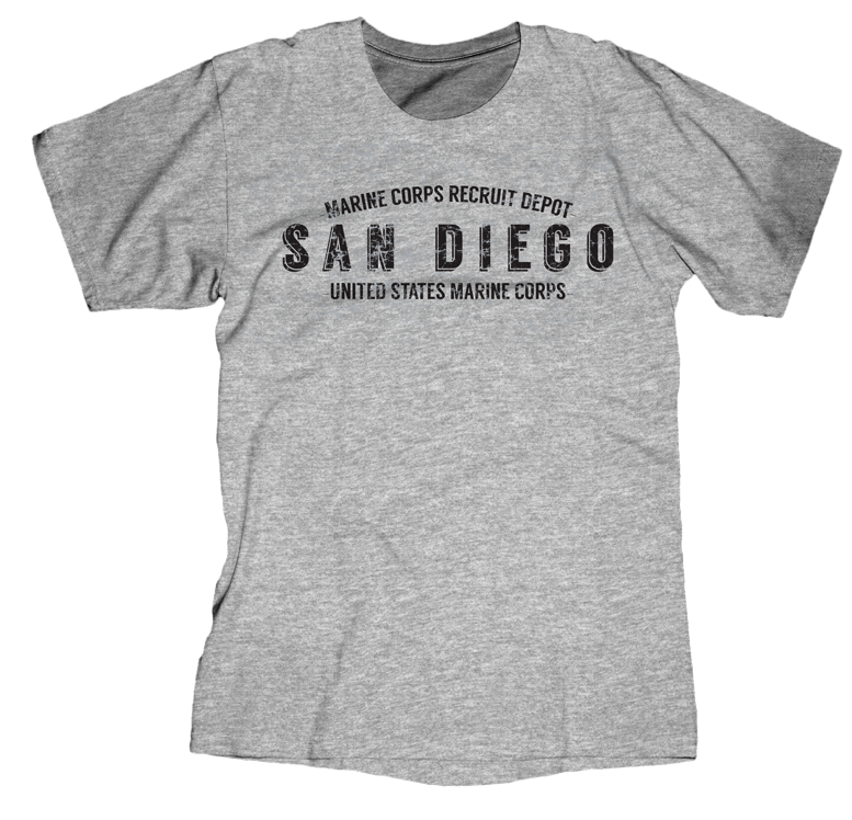 MCRD San Diego USMC Mens Tee-Sport Grey