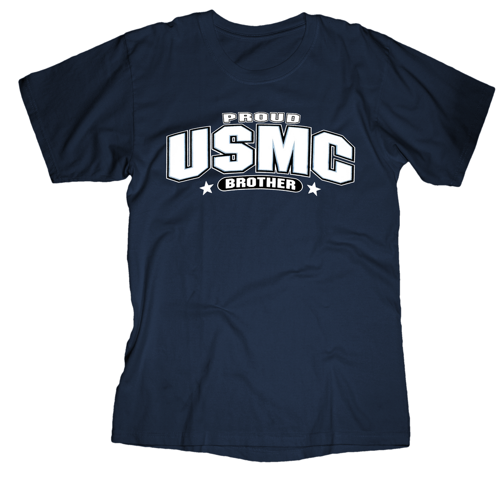 Proud Brother USMC Youth Tee-Navy