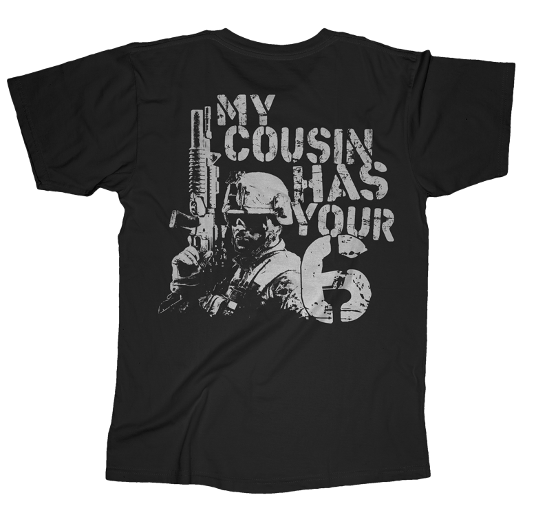 Cousin 6 USMC Mens Tee-Black