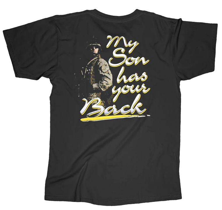 My Son Has Your Back USMC Adult Tee