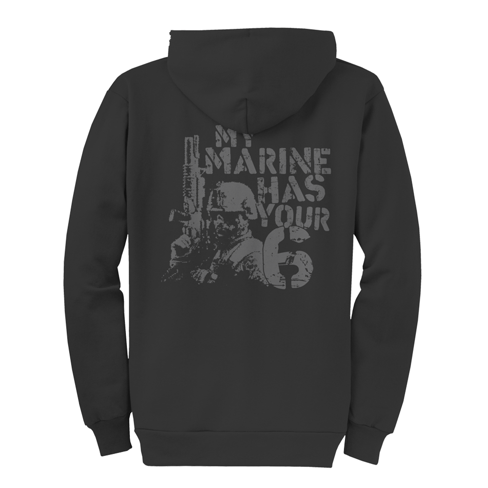 Marine 6 Adult USMC Zip Hoodie-Dark Heather – Frontline