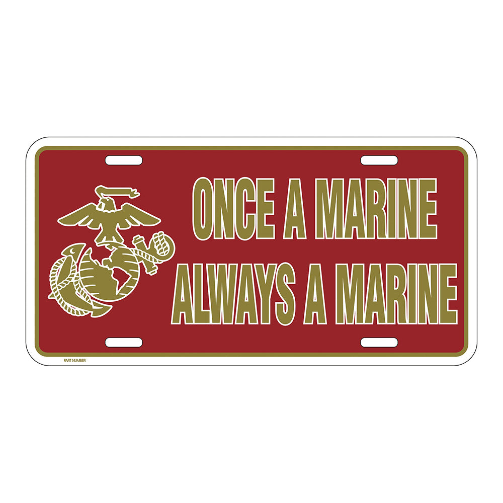 Once A Marine Always A Marine Metal USMC Car Plate
