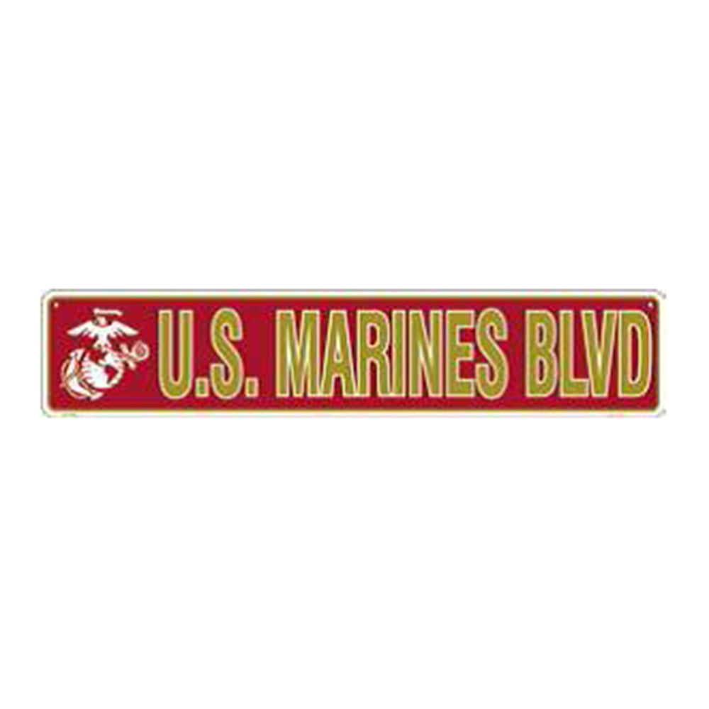 U.S. Marines Blvd Metal USMC Street Sign 5" x 24"