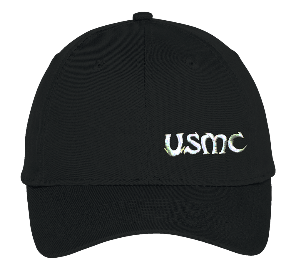 Front and Back USMC Hat-Black