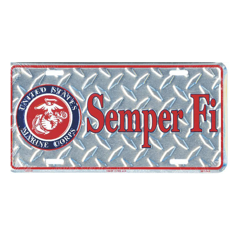 USMC Metal License Plate Semper Fi