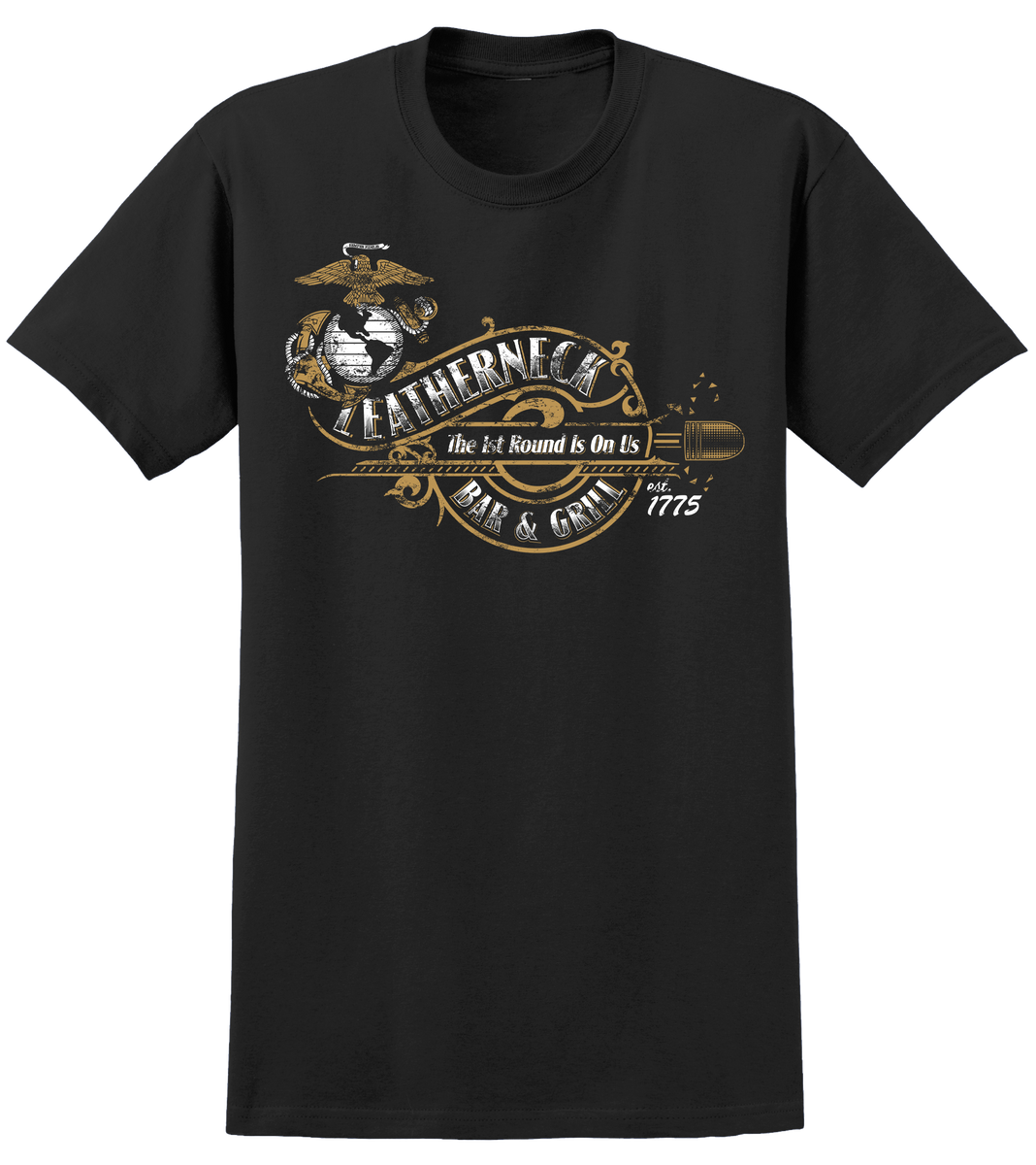 Leatherneck Bar And Grill Mens Usmc Tee Frontline Military Apparel