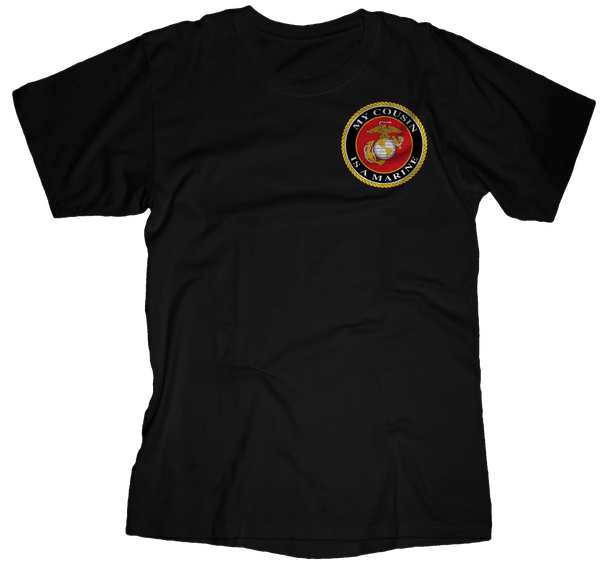 USMC Seal My Cousin Is a Marine Mens Tee-Black