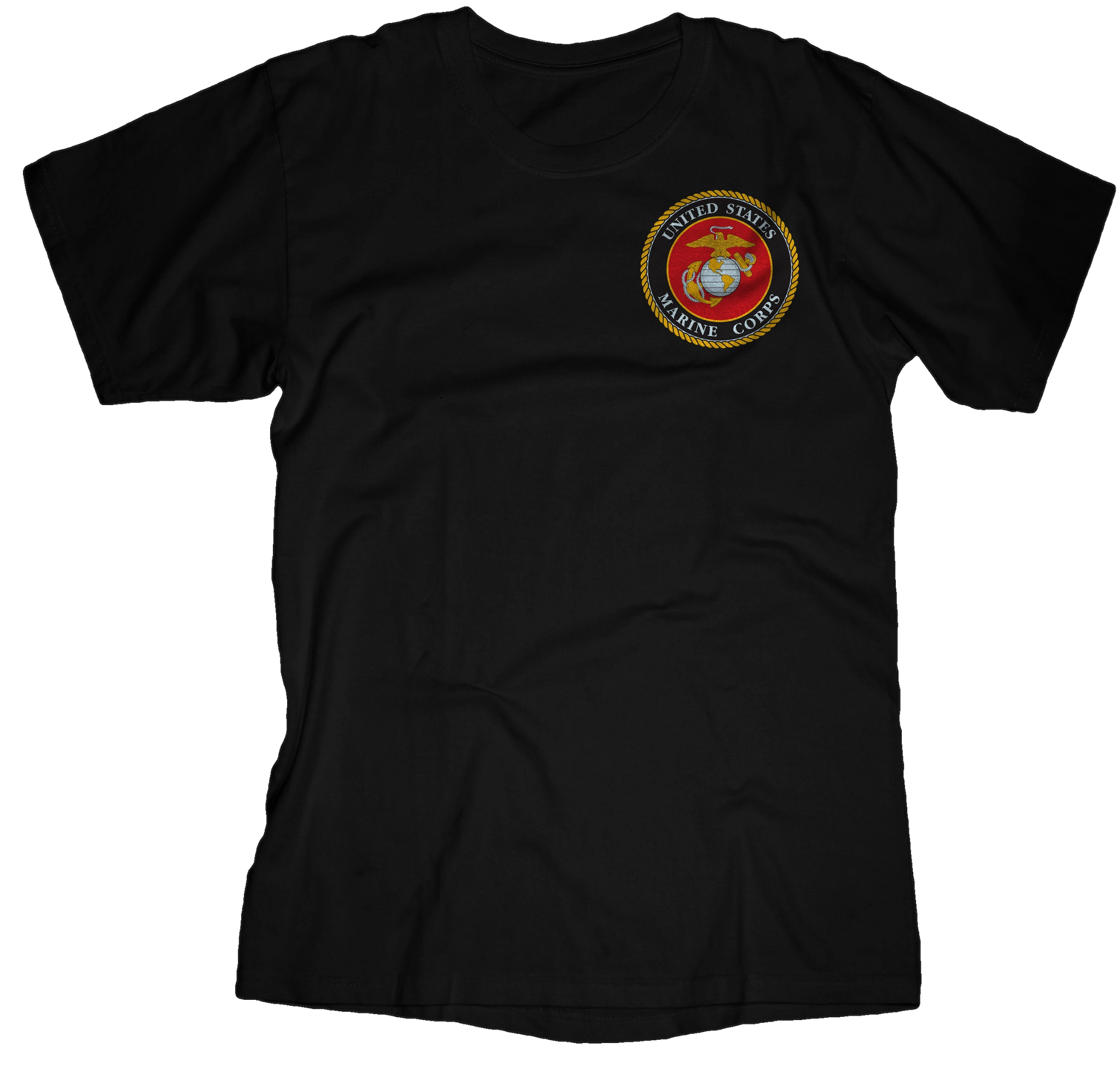 Usmc Seal Marines Mens Tee Black Frontline Military Apparel