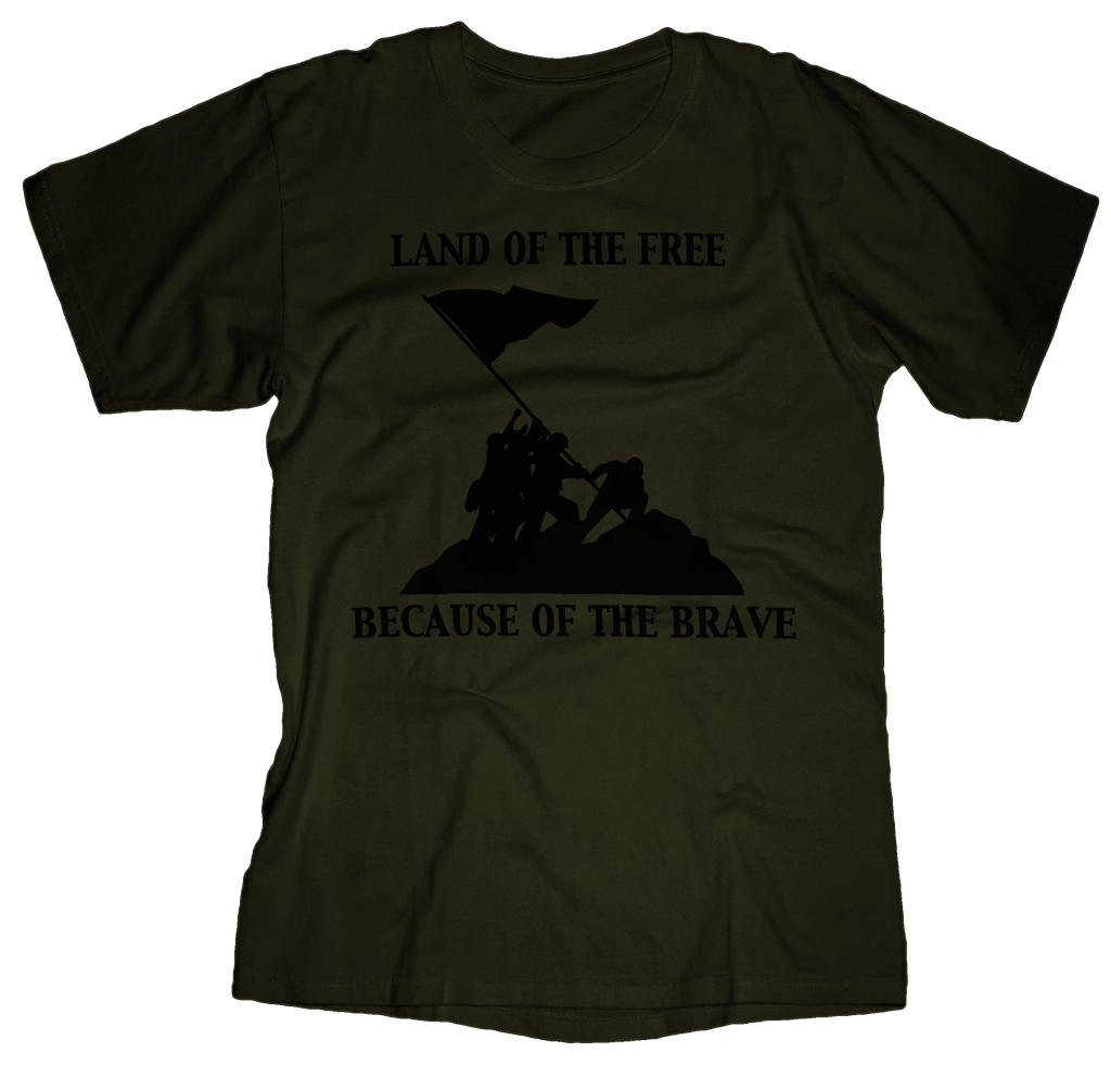 Iwo Jima USMC Mens Tee-Military Green