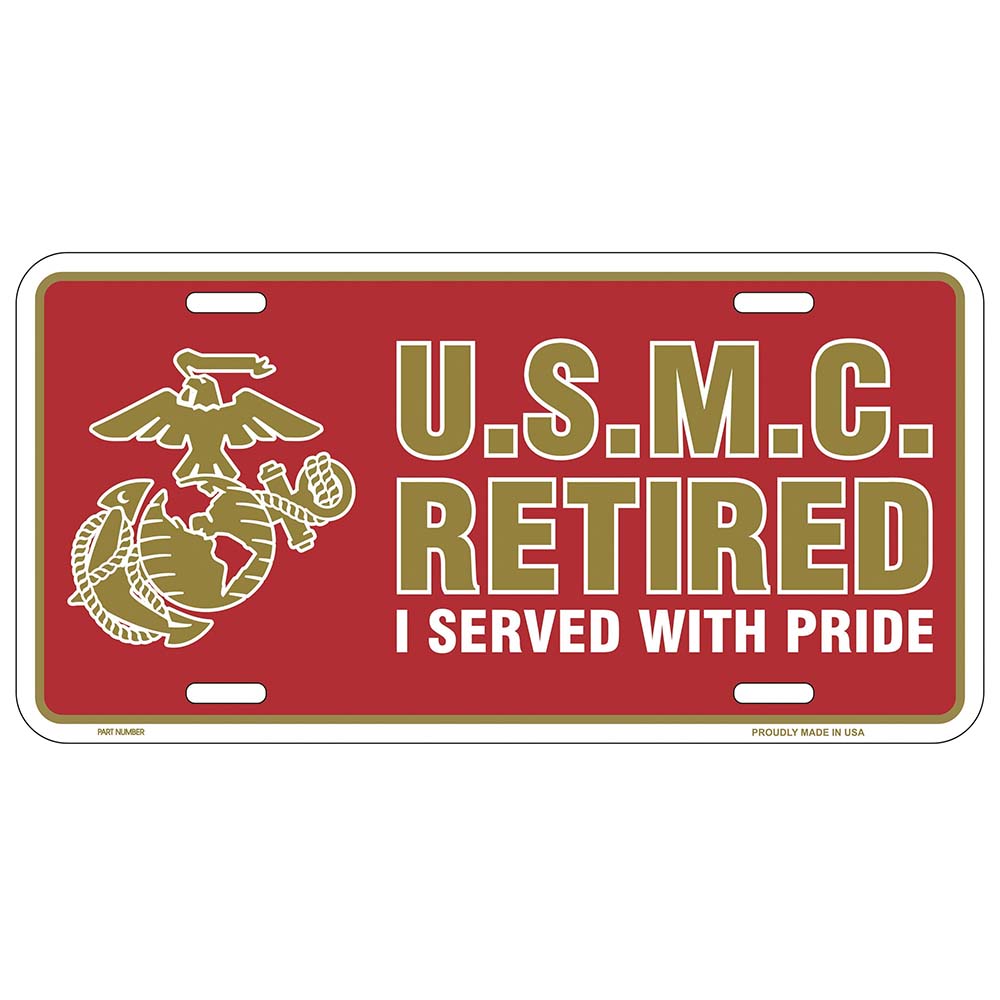 USMC Retired License Plate - I Served With Pride